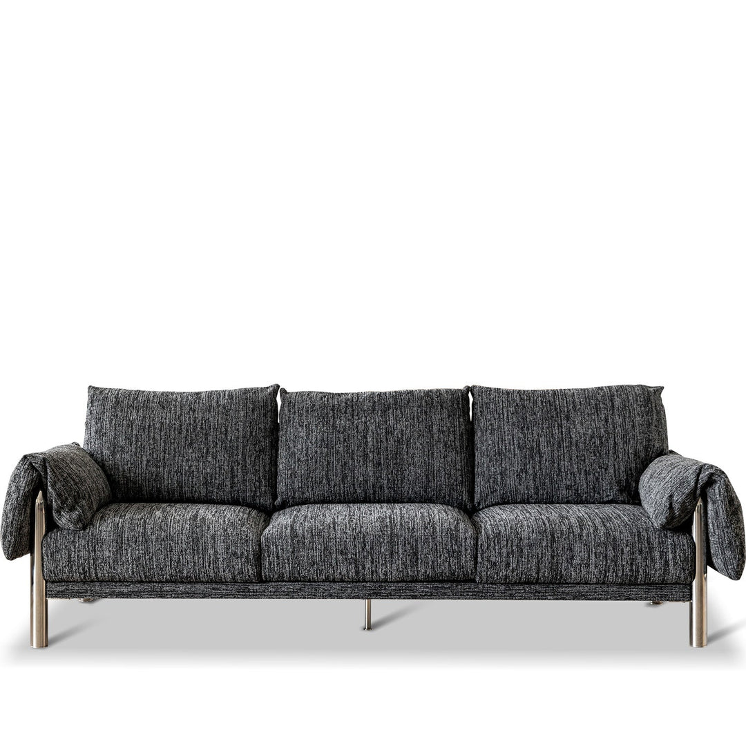 Bauhaus boucle fabric 3 seater sofa song in white background.