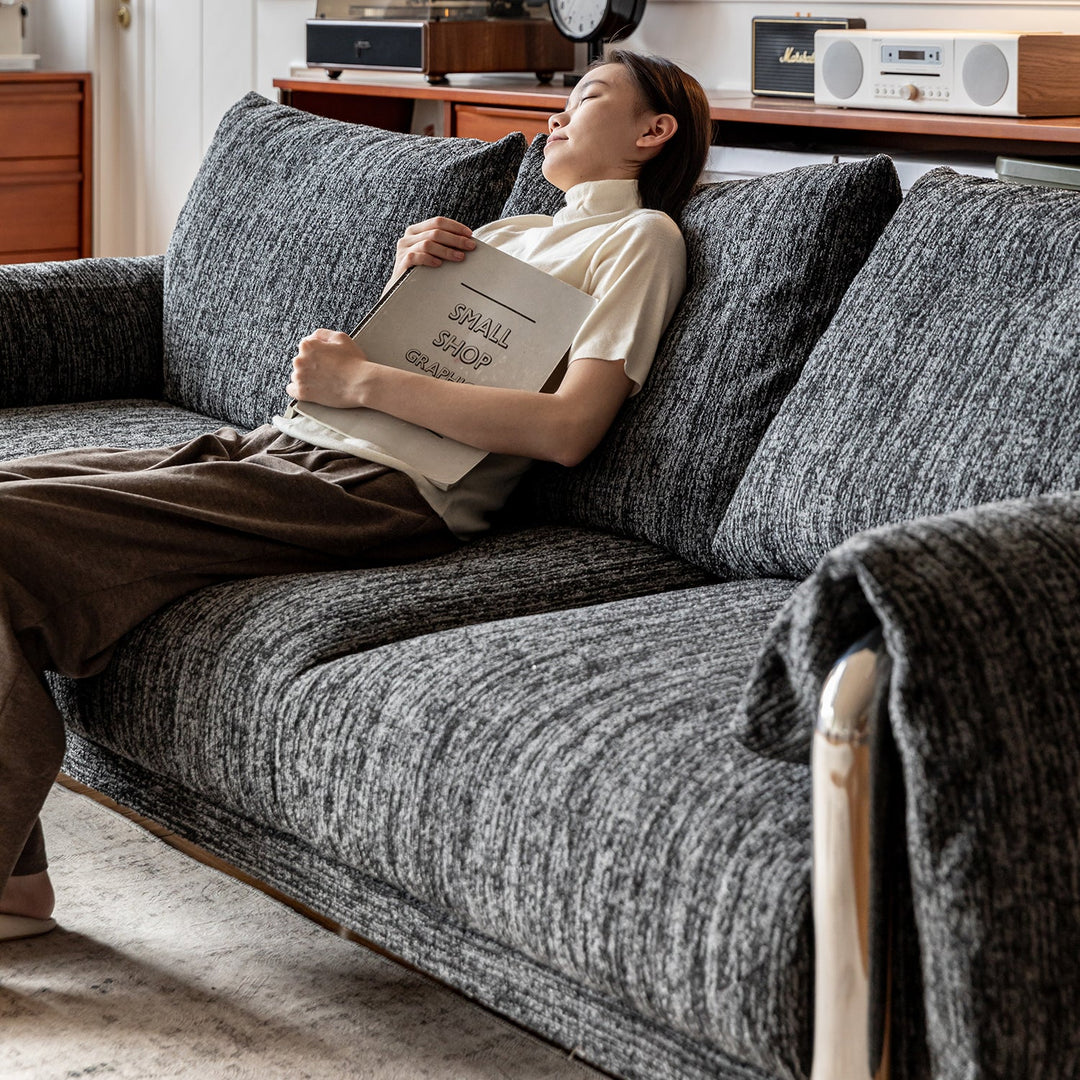 Bauhaus boucle fabric 3 seater sofa song material variants.