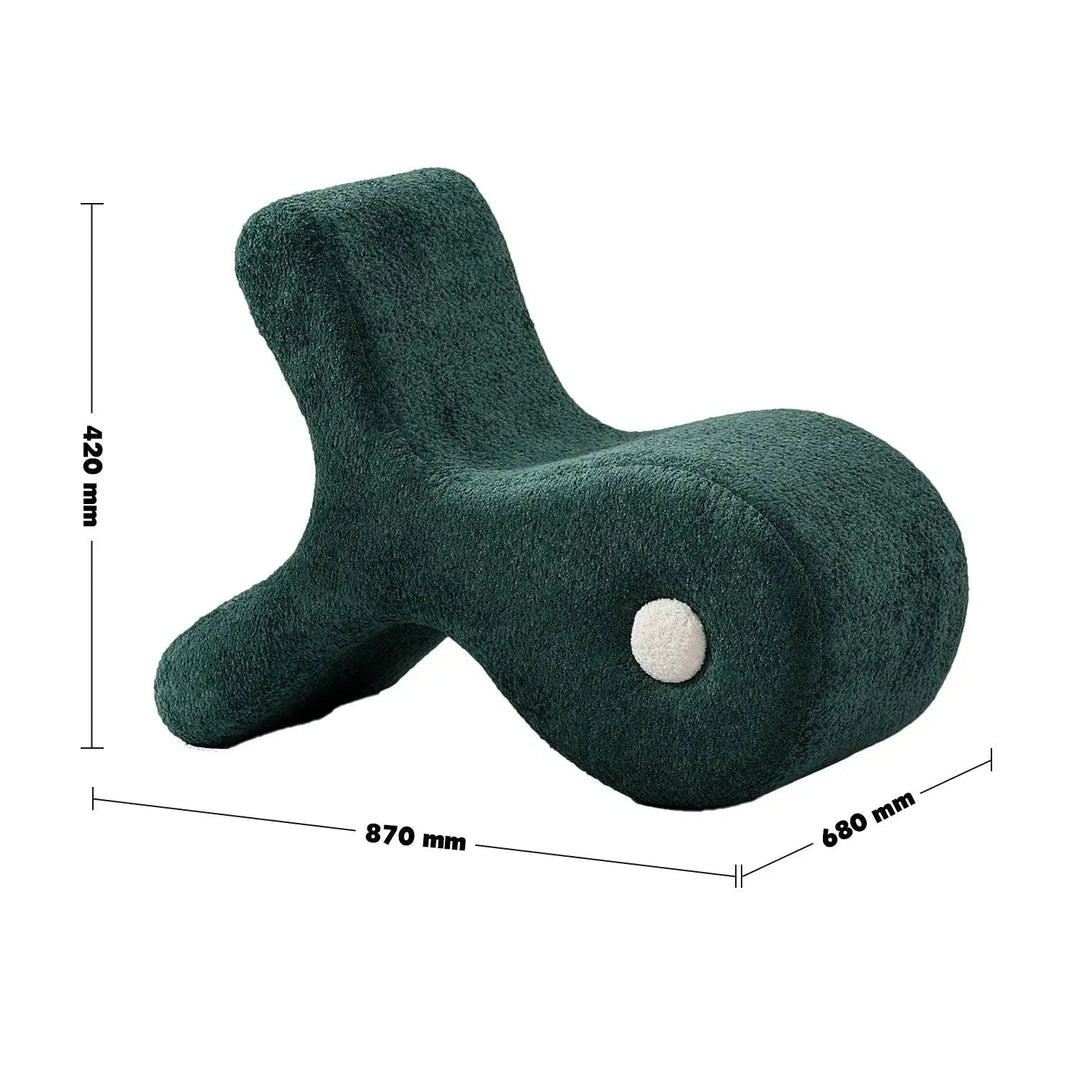 Cream boucle ottoman fish size charts.