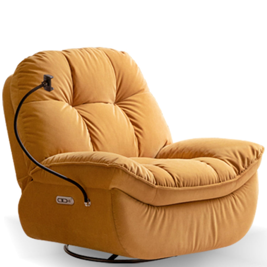 Cream cat scratch resistant fabric electric recliner 1 seater sofa with phone holder nesta environmental situation.