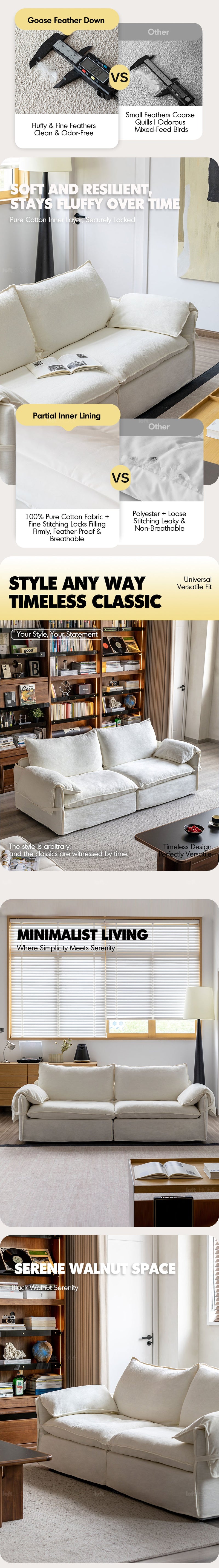 Cream Cotton Fabric 1 Seater Sofa FOLDING EAR More Details and Instruction_11