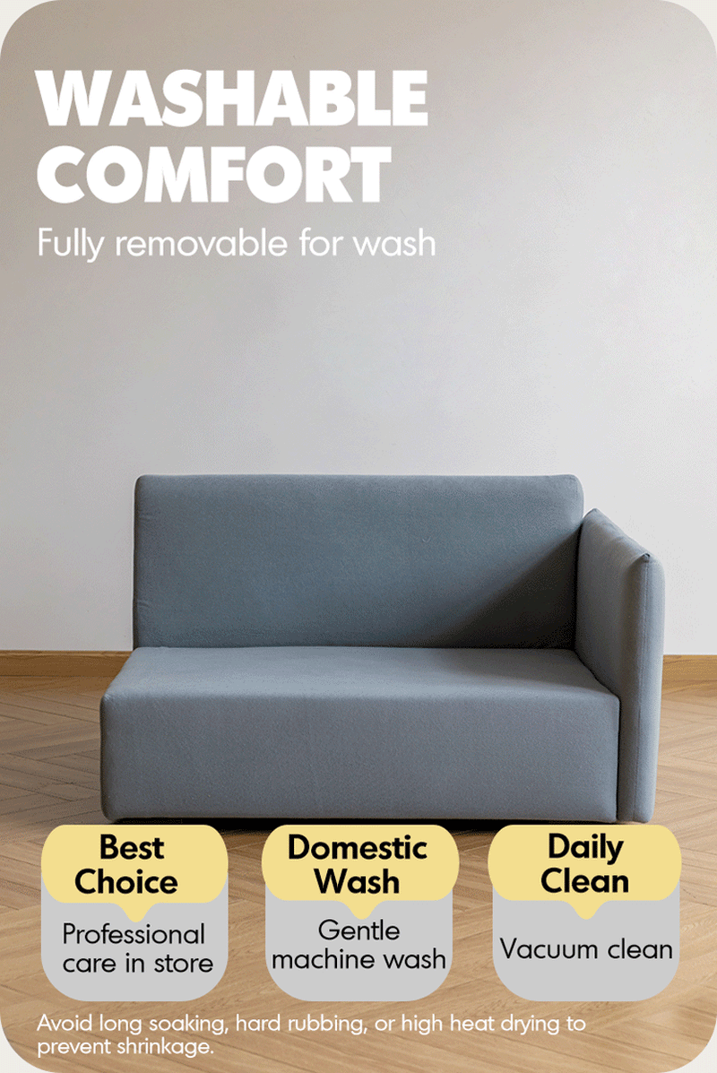 Cream Cotton Fabric 1 Seater Sofa FOLDING EAR More Details and Instruction_7