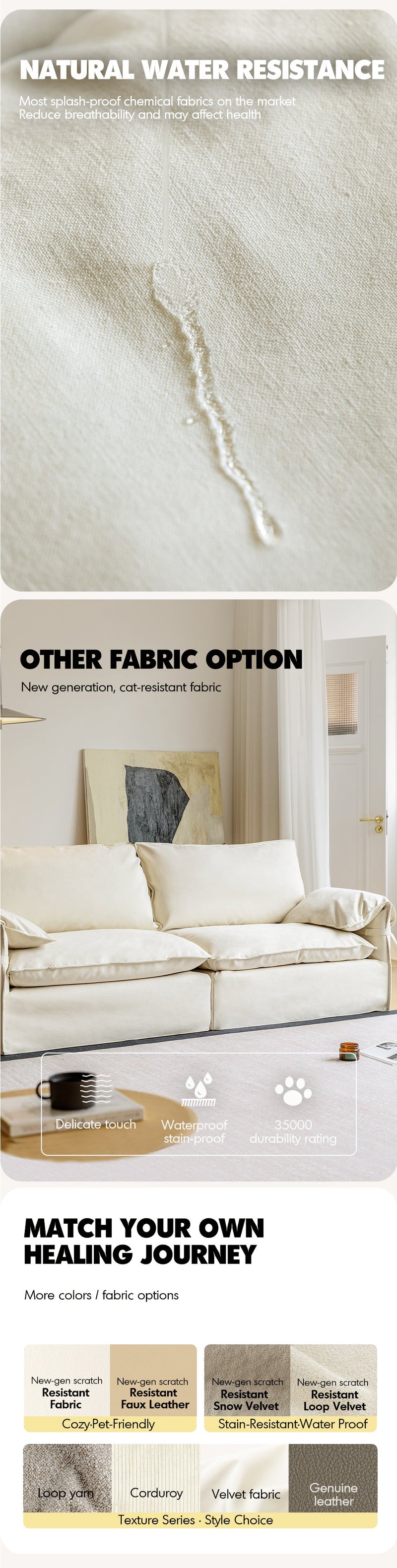 Cream Cotton Fabric 1 Seater Sofa FOLDING EAR More Details and Instruction_8