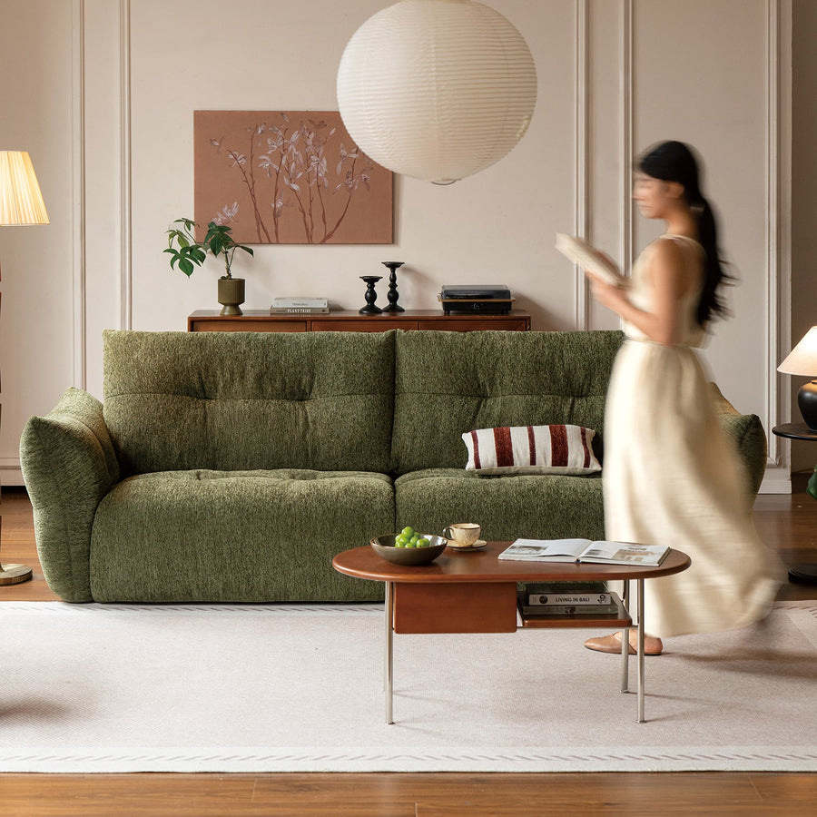 Cream fabric 3 seater sofa mochi primary product view.