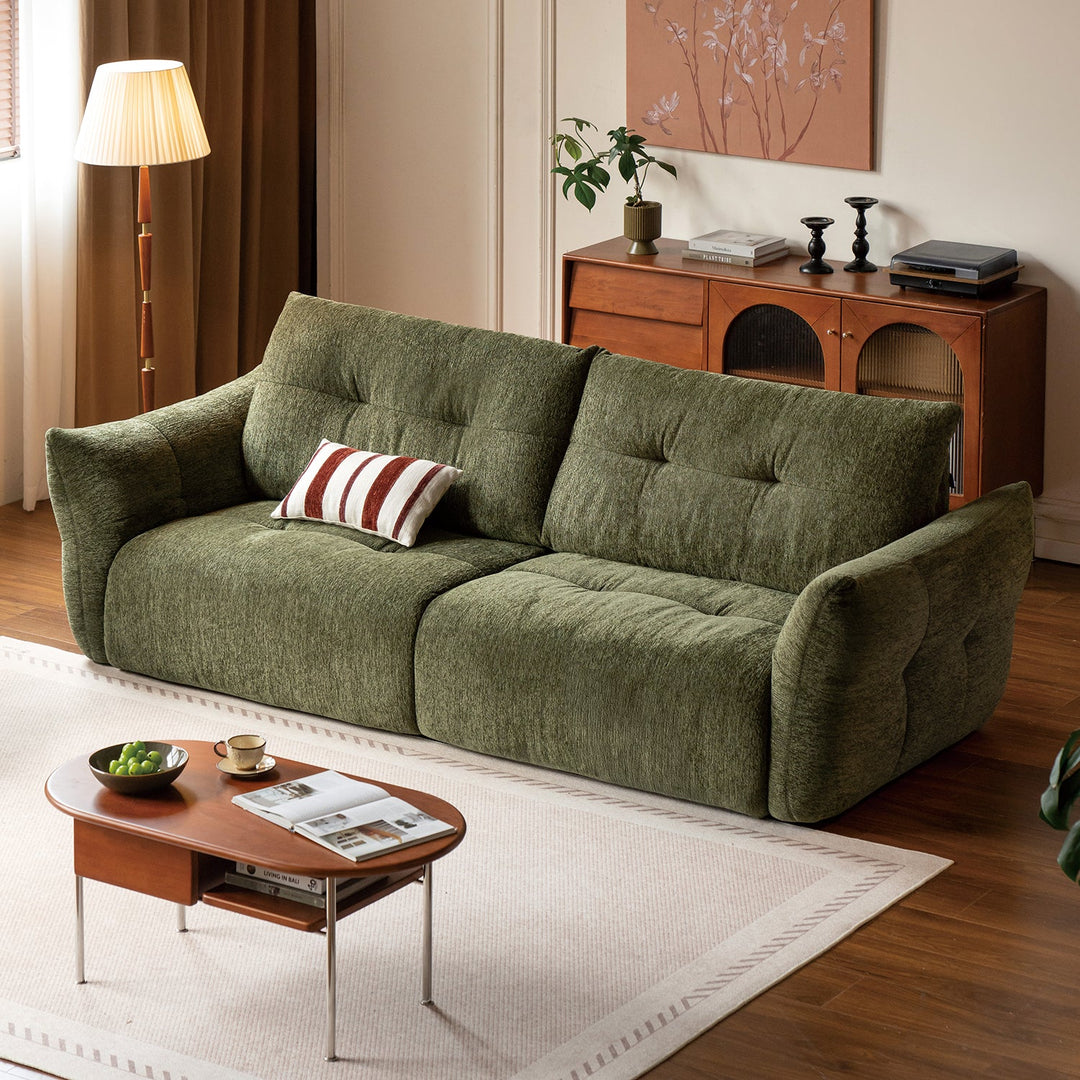 Cream fabric 3 seater sofa mochi size charts.