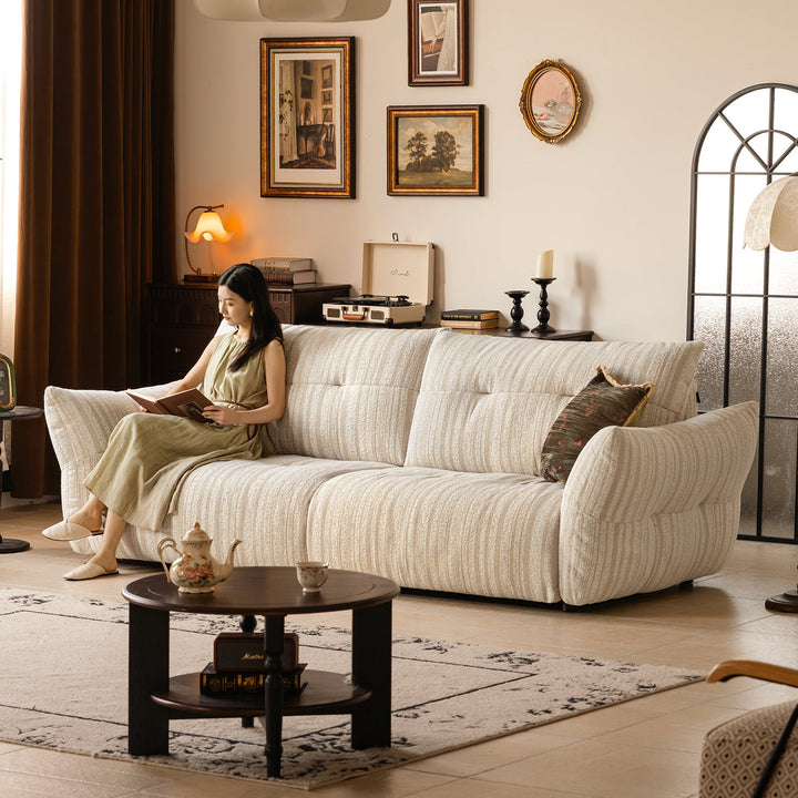Cream fabric 4 seater sofa mochi primary product view.