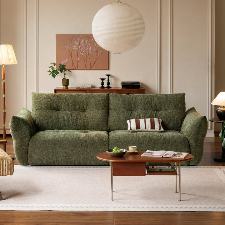Cream fabric 4 seater sofa mochi material variants.