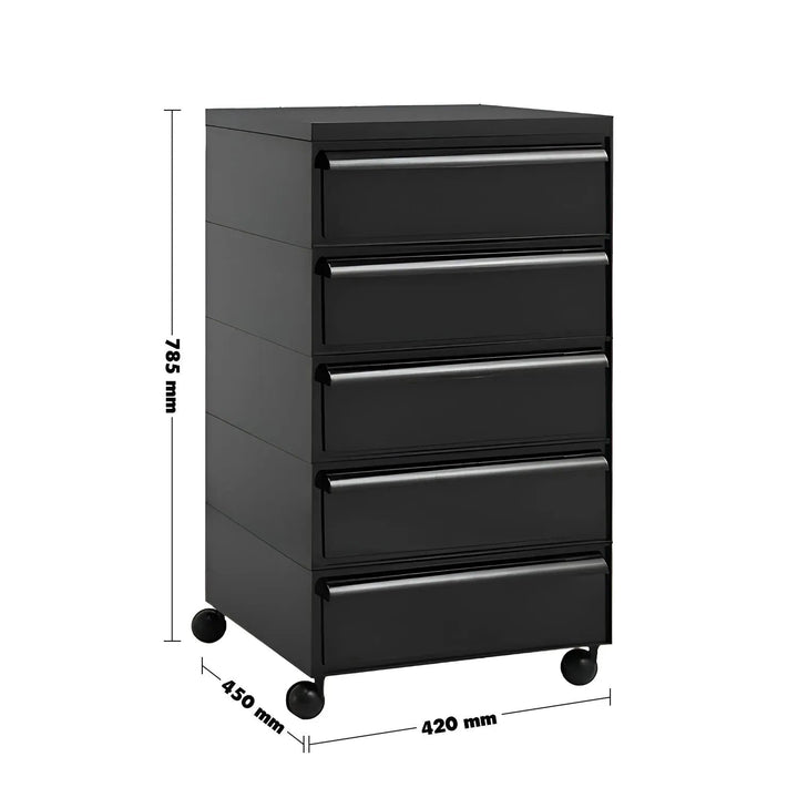 Contemporary Plastic Drawer Cabinet TRUFFLE 5 DRAWER