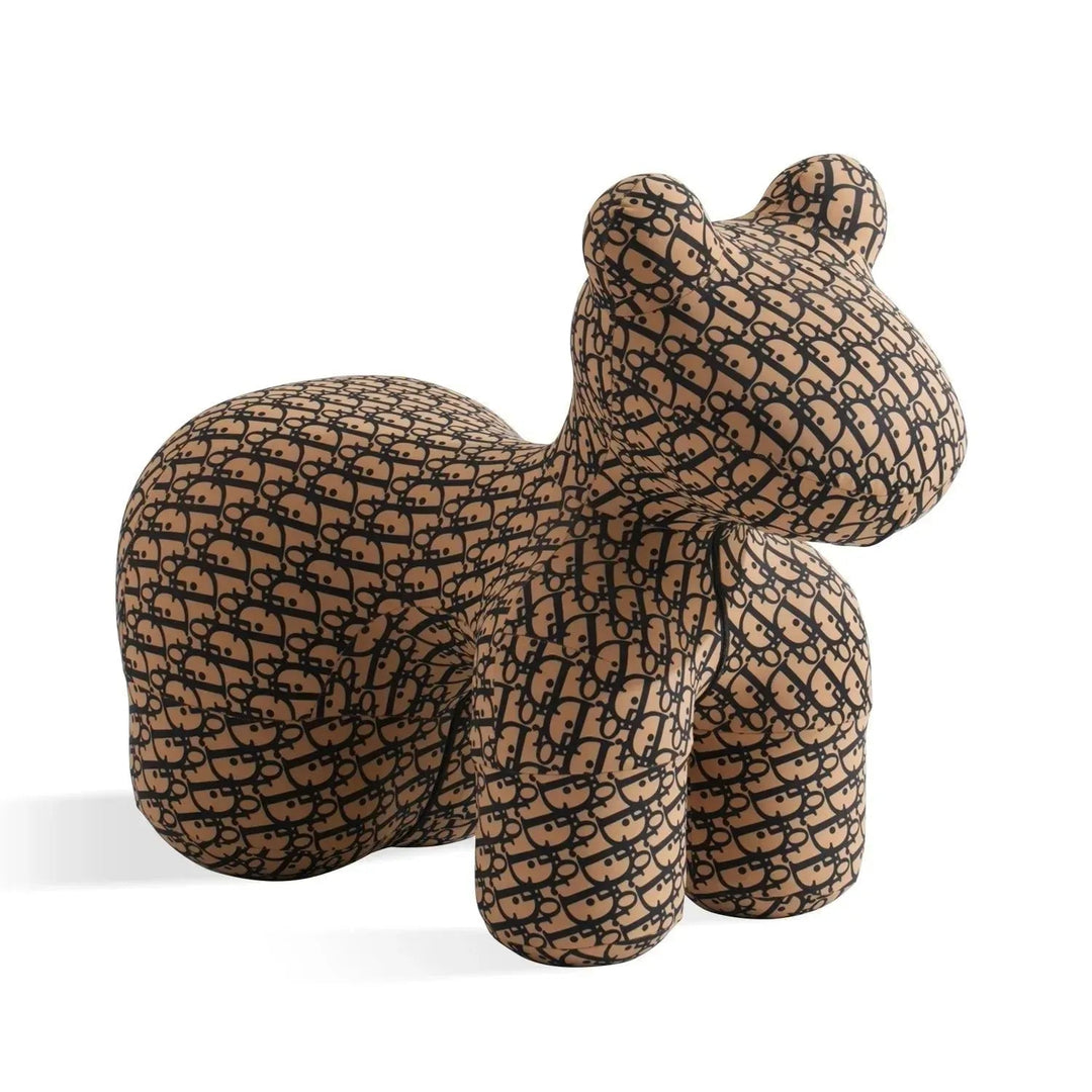 Contemporary Polyethylene Decor Ottoman LLAMA CALF