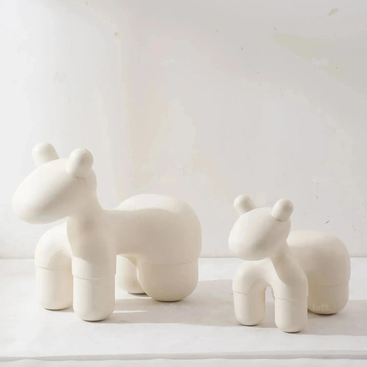 Contemporary polyethylene decor ottoman llama calf in still life.