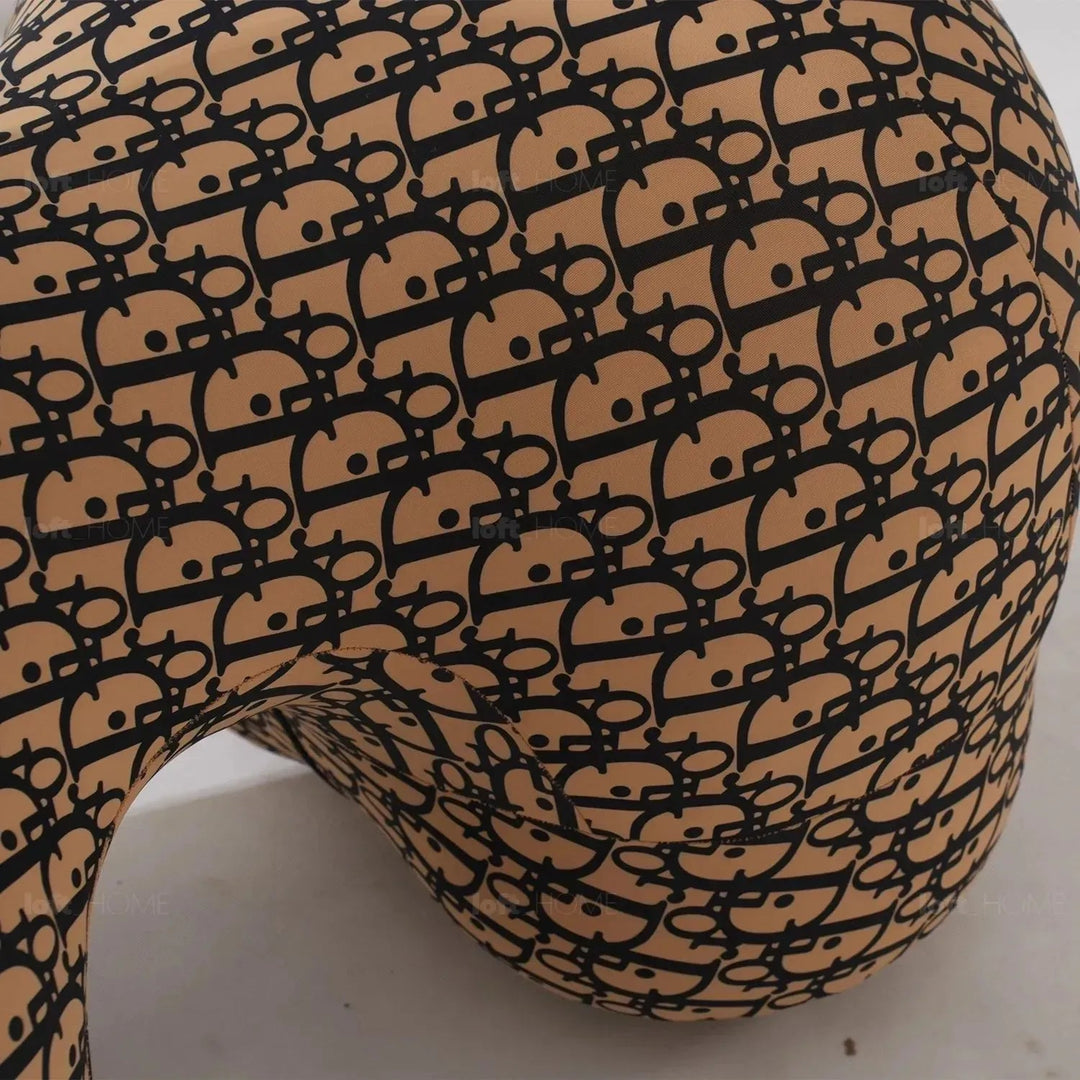 Contemporary Polyethylene Decor Ottoman LLAMA CALF