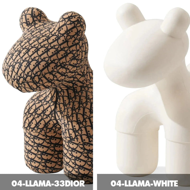 Contemporary polyethylene decor ottoman llama color swatches.