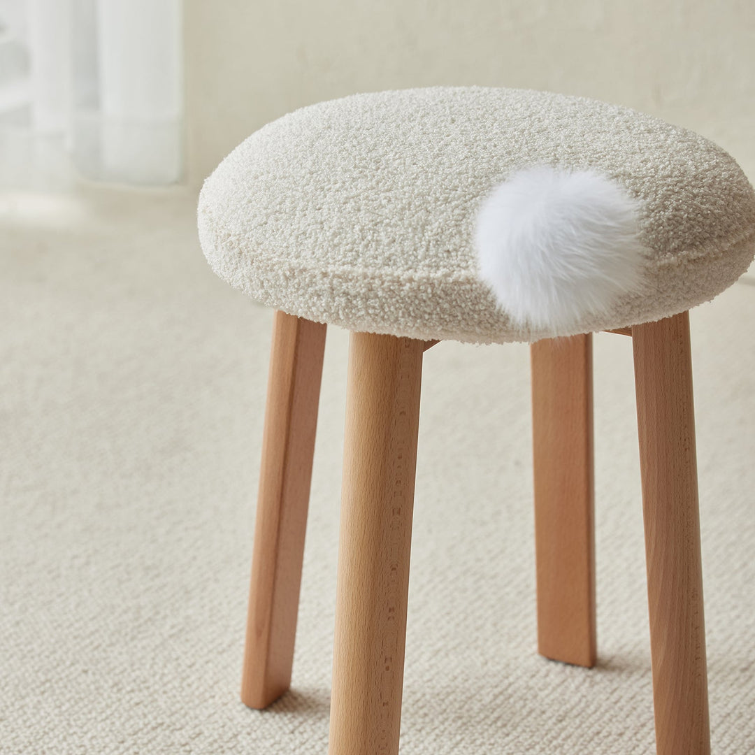 Cream teddy boucle fabric dressing stool amilan size charts.