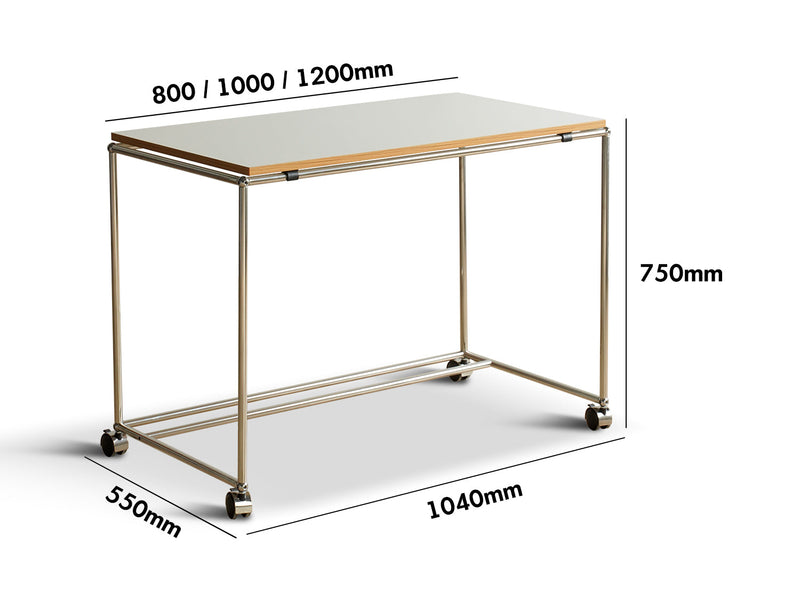 Bauhaus Steel Wheeled Study Table USM Size Chart