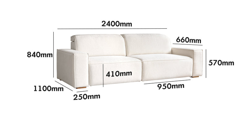 Minimalist Chenille Velvet Fabric Electric Recliner 3 Seater Sofa Bed STRING Size Chart