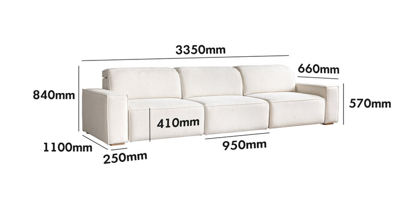 Minimalist Chenille Velvet Fabric Electric Recliner 4 Seater Sofa Bed STRING Size Chart