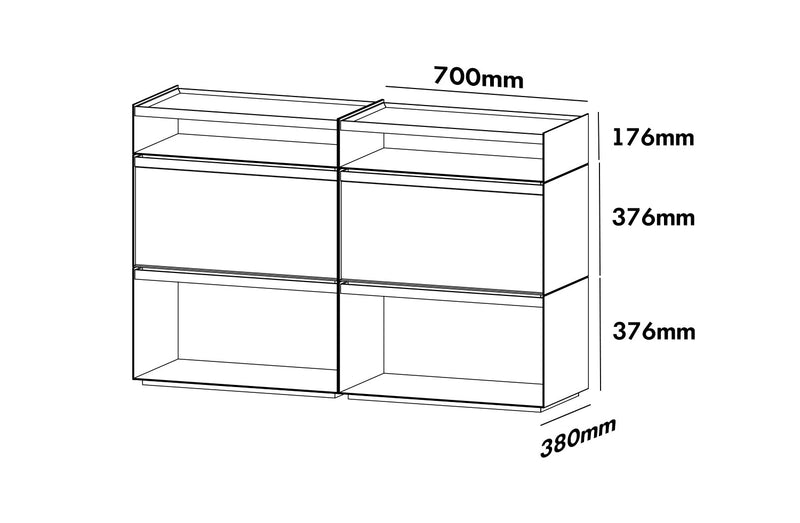Minimalist Ash Wood Veneer Modular Cabinet AESOP Size Chart