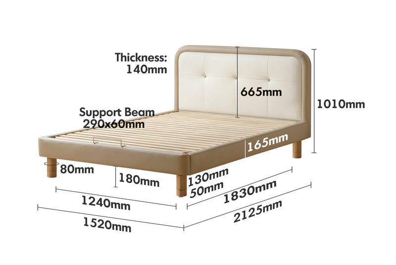 Modern Microfiber Leather Kids Bed CRADLE Size Chart