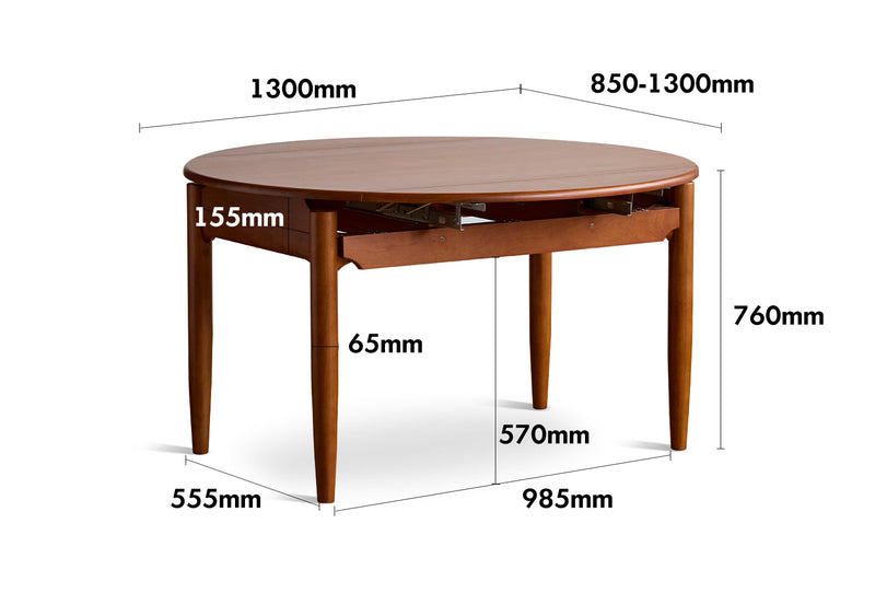 Vintage Boxwood Extendable Dining Table MINIMA Size Chart