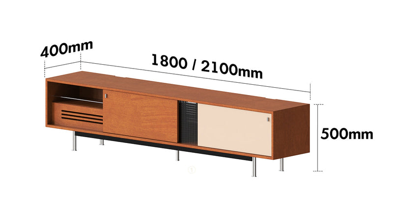 Bauhaus Boxwood TV Console PINECONE Size Chart