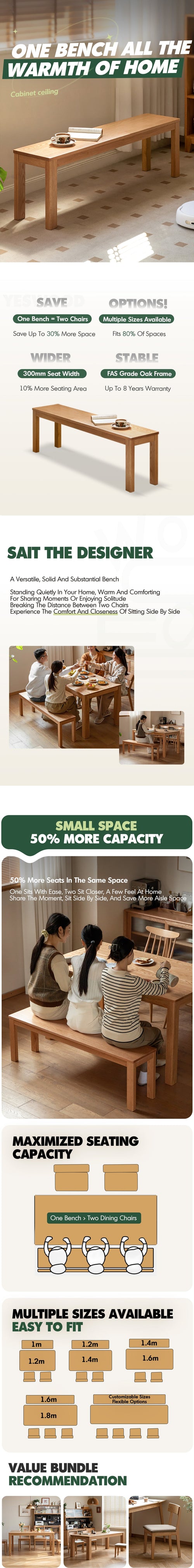 Scandinavian Wood Dining Bench BRICO Good to Know Preview-1