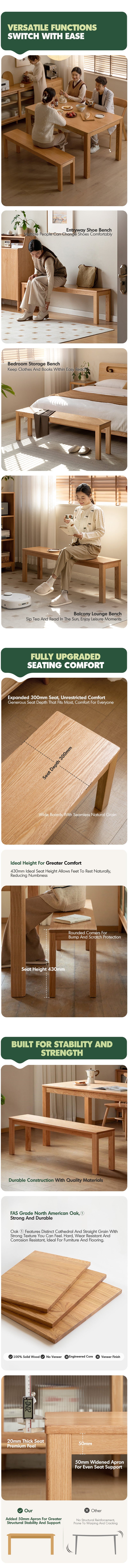 Scandinavian Wood Dining Bench BRICO More Details and Instruction_2