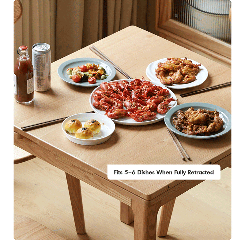 more product details and feature of Scandinavian Oak Wood Extendable Dining Table EXTENDRA