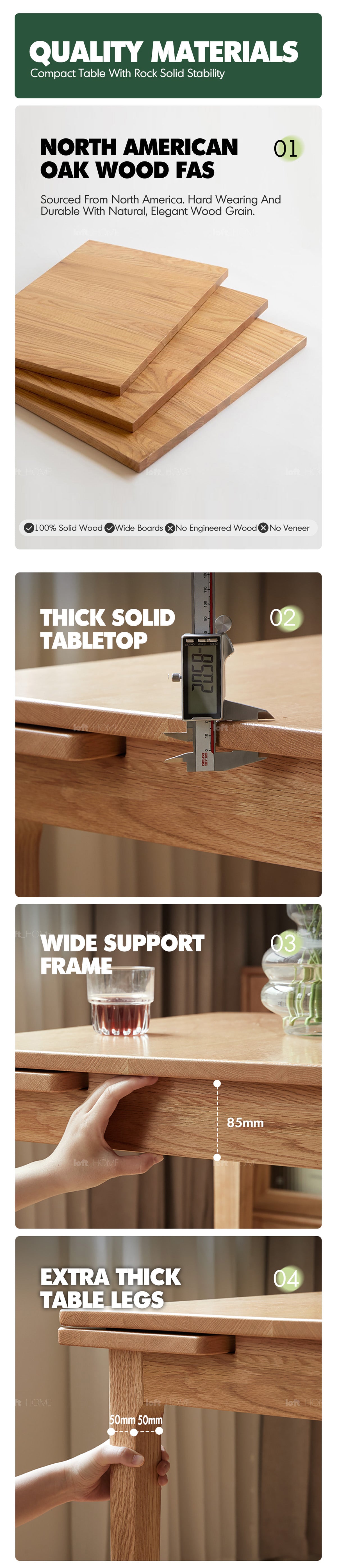 more product details and feature of Scandinavian Oak Wood Extendable Dining Table EXTENDRA