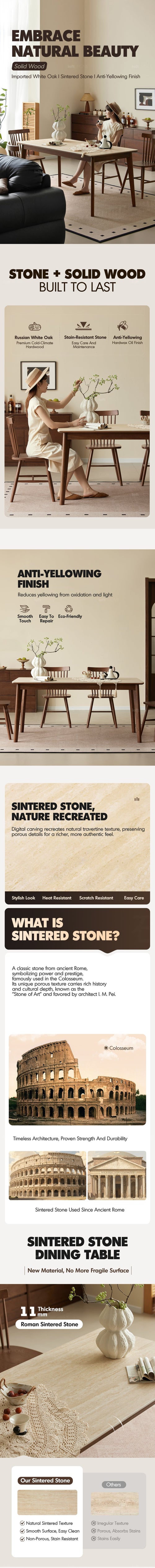 Japandi Sintered Stone Oak Wood Dining Table LENNOR Good to Know Preview-1