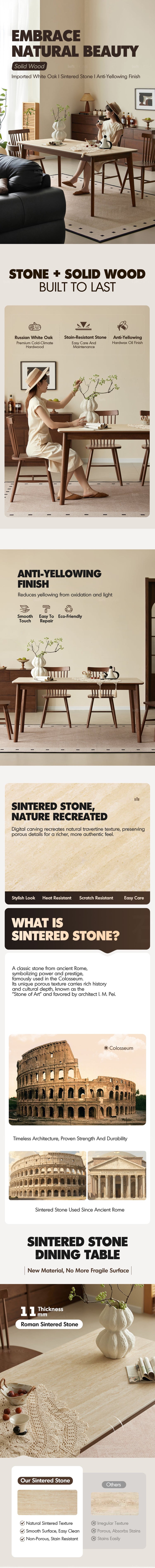 Japandi Sintered Stone Oak Wood Dining Table LENNOR Good to Know Preview-1