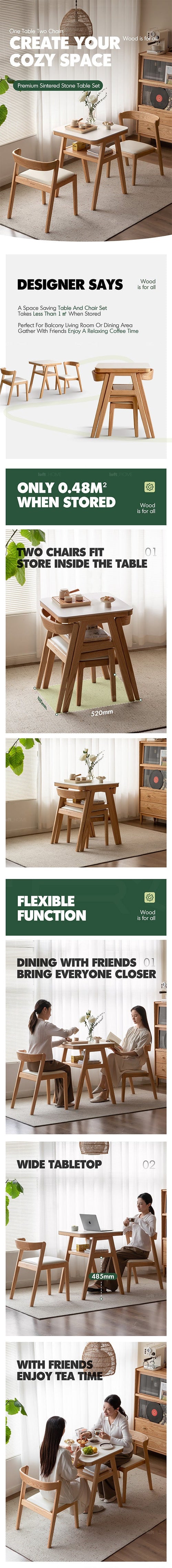 Scandinavian Oak Wood Sintered Stone Stackable Dining Table 3-IN-1 Set NOKI Good to Know Preview-1