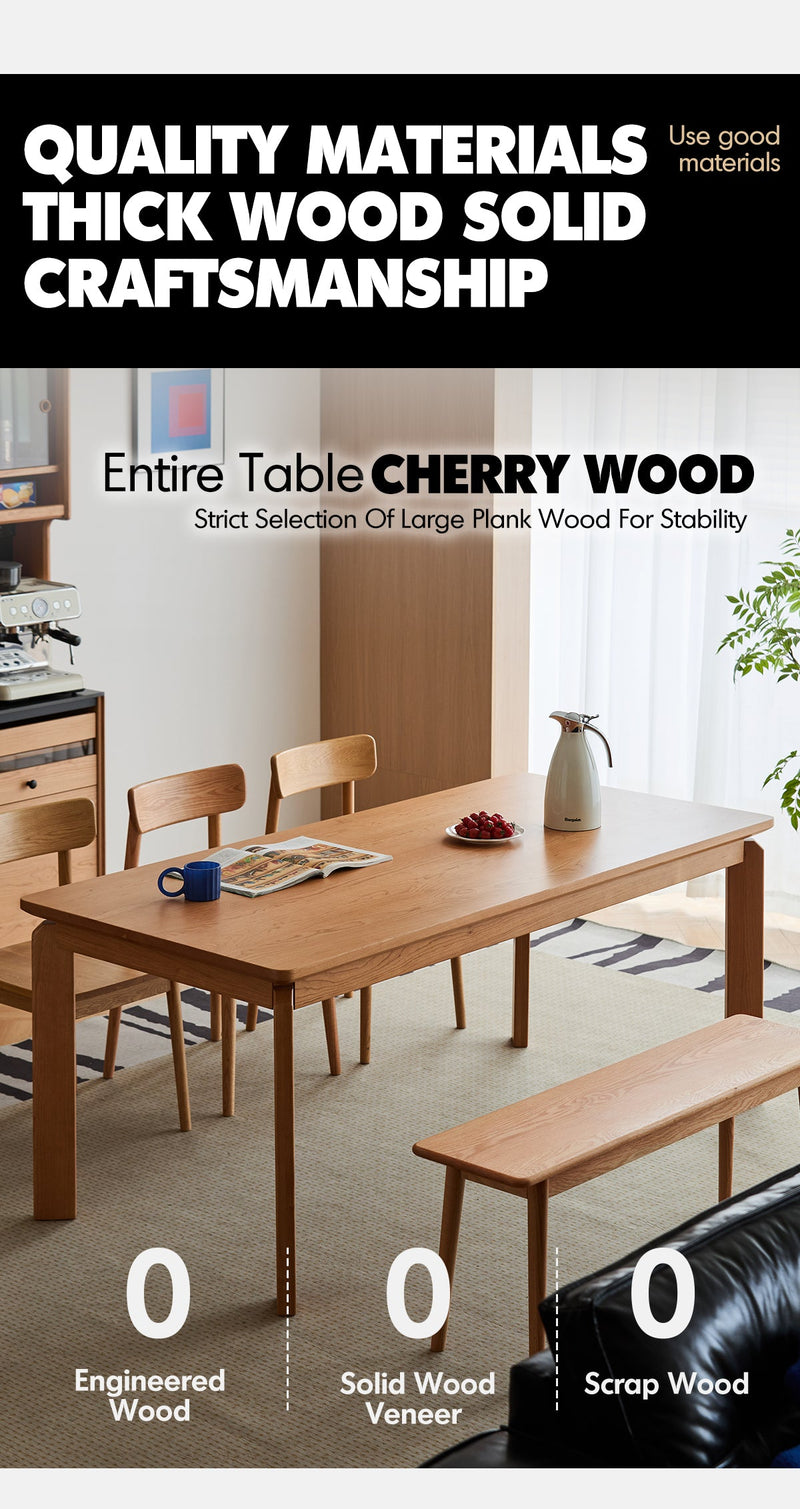 Scandinavian Cherry Wood Dining Table SQUARE More Details and Instruction_2