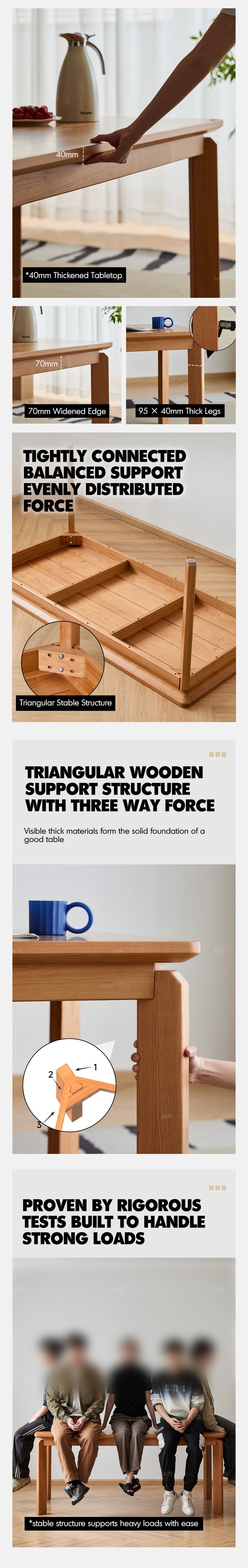 Scandinavian Cherry Wood Dining Table SQUARE More Details and Instruction_4