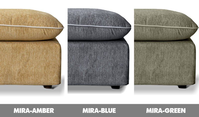 Scandinavian Chenille Velvet Fabric Ottoman MIRA Color Swatches