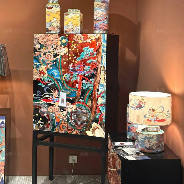 Eclectic Wood Storage Cabinet APSARA