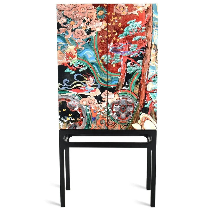 Eclectic Wood Storage Cabinet APSARA