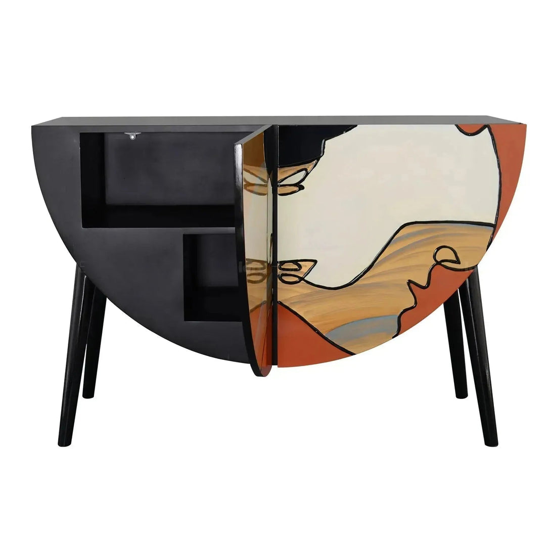 Eclectic Wood Storage Cabinet Low DREAMY