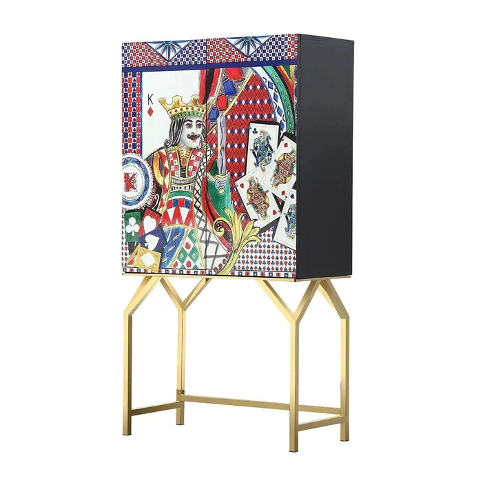 Eclectic Wood Storage Cabinet ROYALDEAL KING