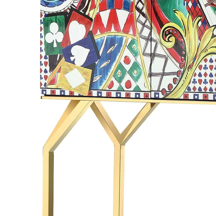 Eclectic Wood Storage Cabinet ROYALDEAL KING