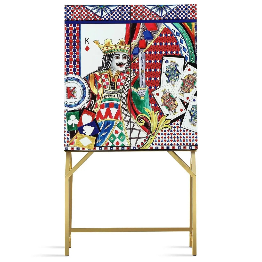 Eclectic Wood Storage Cabinet ROYALDEAL KING