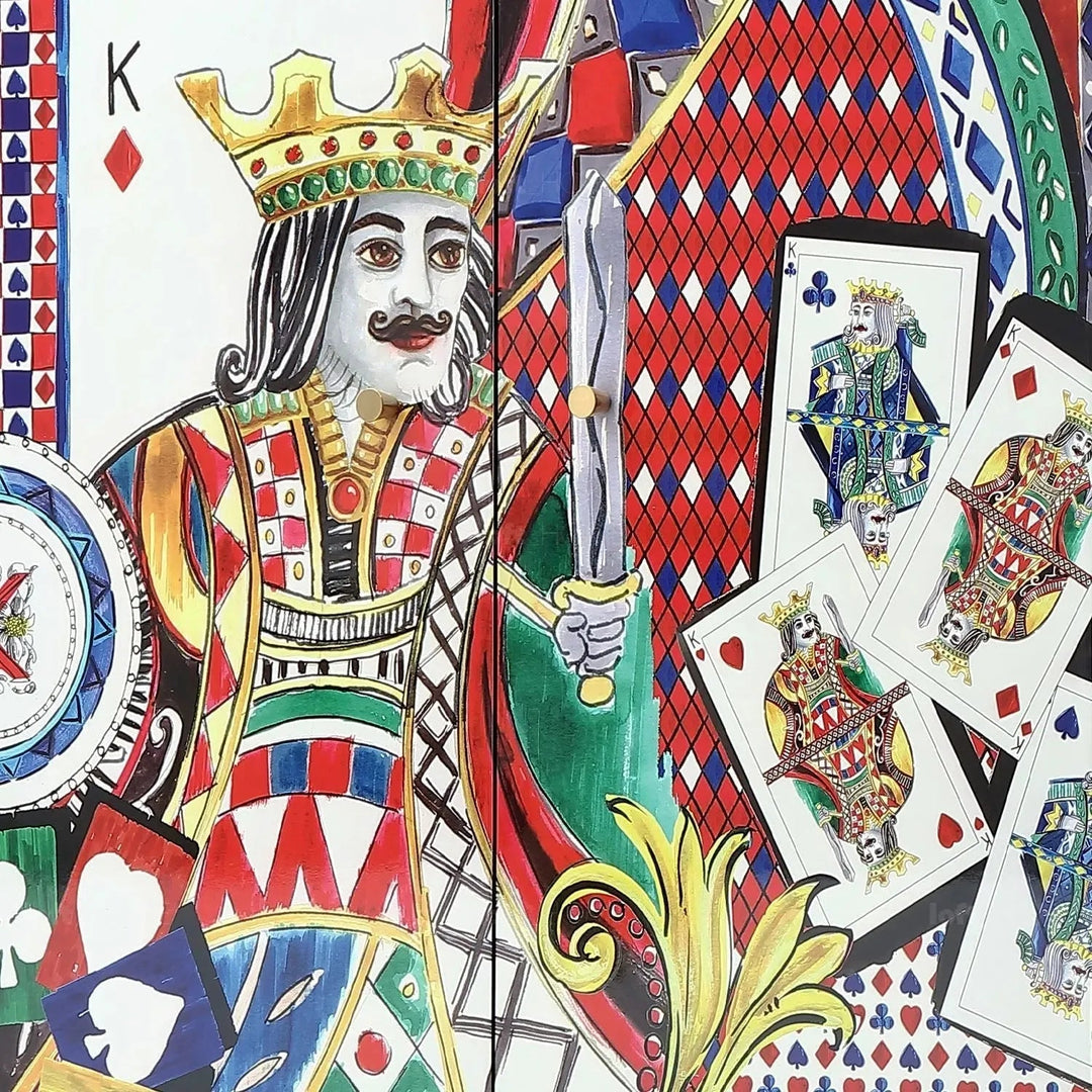 Eclectic Wood Storage Cabinet ROYALDEAL KING