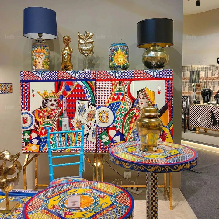 Eclectic Wood Storage Cabinet ROYALDEAL KING