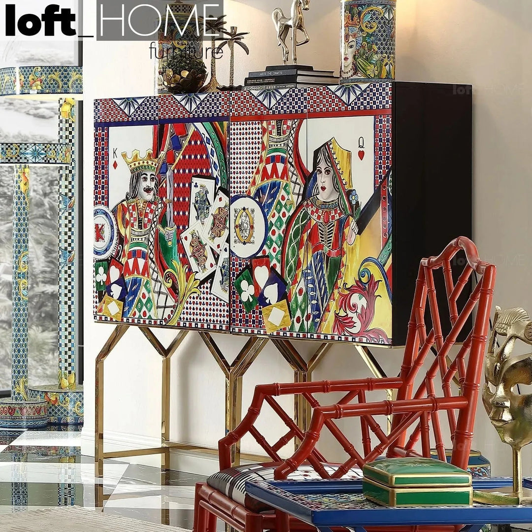 Eclectic Wood Storage Cabinet ROYALDEAL KING