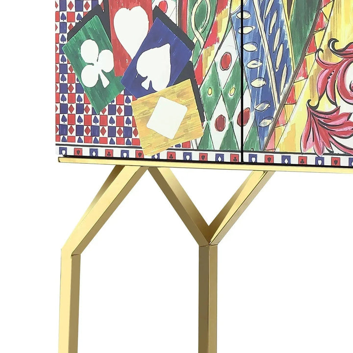 Eclectic Wood Storage Cabinet ROYALDEAL QUEEN