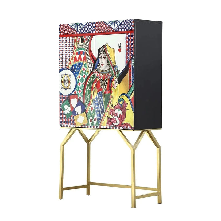 Eclectic Wood Storage Cabinet ROYALDEAL QUEEN