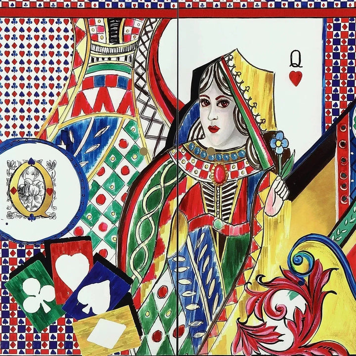 Eclectic Wood Storage Cabinet ROYALDEAL QUEEN