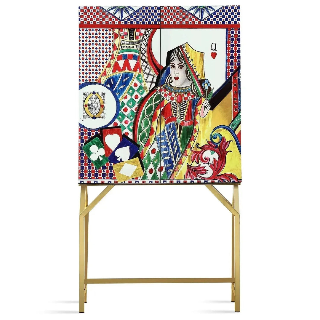 Eclectic Wood Storage Cabinet ROYALDEAL QUEEN