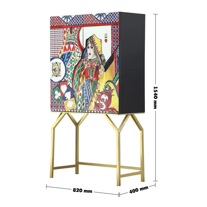 Eclectic Wood Storage Cabinet ROYALDEAL QUEEN