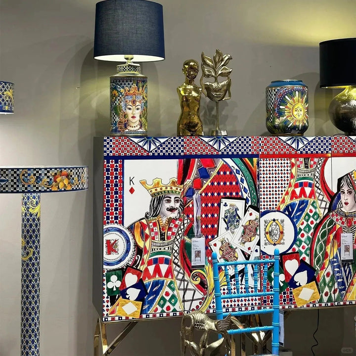 Eclectic Wood Storage Cabinet ROYALDEAL QUEEN