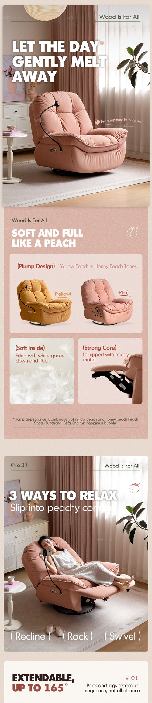 Cream Cat Scratch Resistant Fabric Electric Recliner 1 Seater Sofa With Phone Holder NESTA Good to Know Preview-1